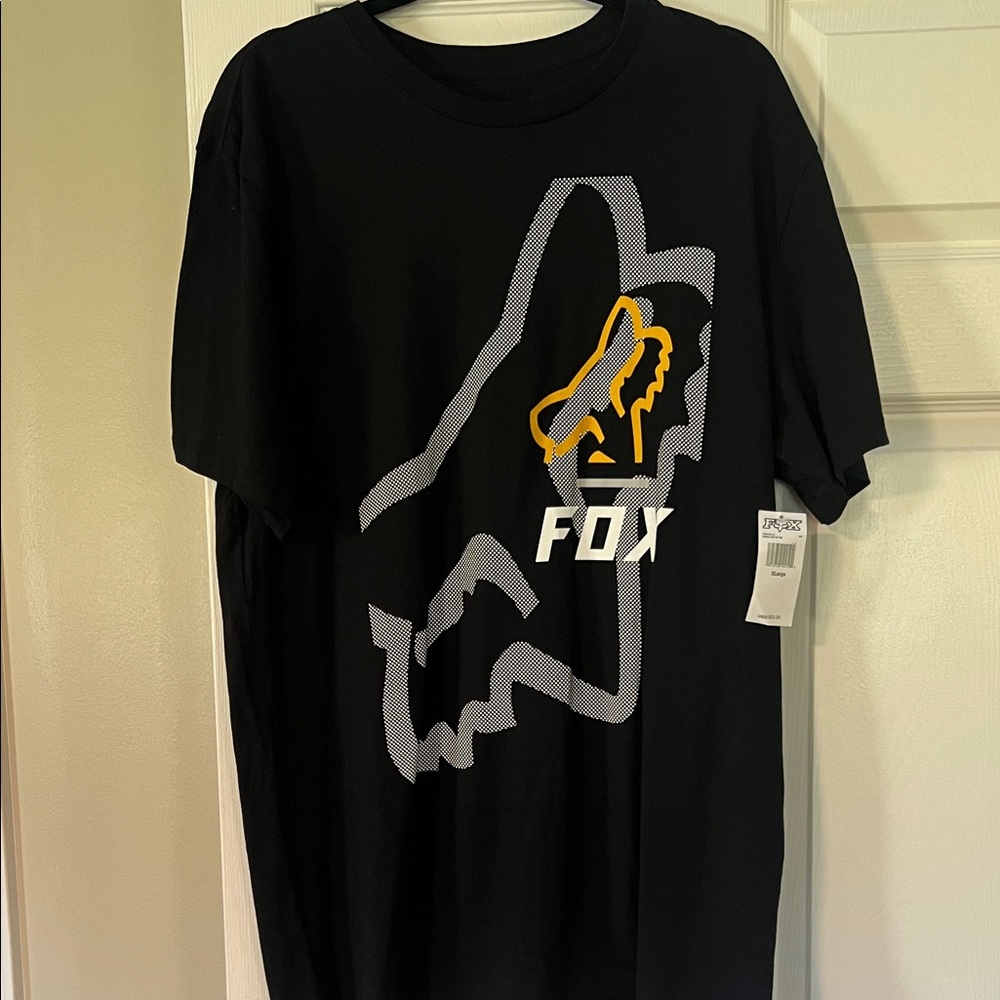 Fox Men's Black and Orange Graphic Tee